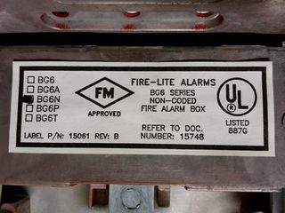Fire-Lite BG-6, label