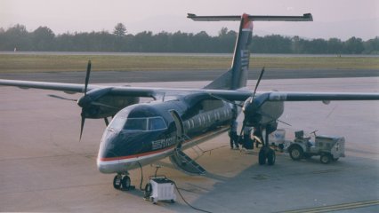 Our plane, seen here after we landed in Charlottesville.