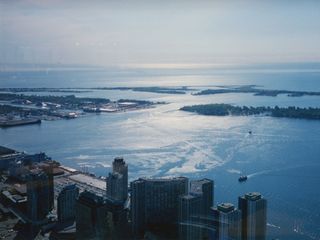 This is the view from the large lower part of the CN Tower.