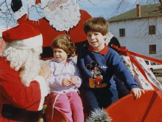 In December 1987, Sis and I took a moment to visit with Santa Claus, here in downtown Rogers.