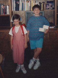 The first day of school... she's starting first, and I'm starting fifth, both at Grimes Elementary school.