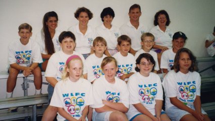 Age 11 at the Walton Life Fitness Center, for "Kids Kamp" in 1992, our last summer in Arkansas.  Aren't we all just so cute in our matching shirts?  Through 1988, the program was called "Walton Sports and Fitness Camp".