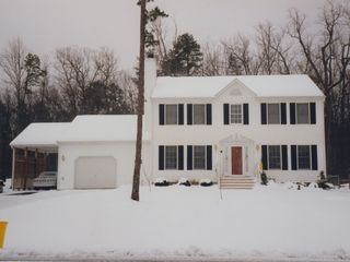 Snowfall at the house in Stuarts Draft.