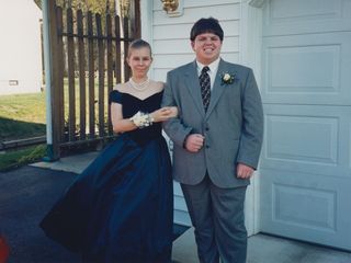 For my senior prom, I went with a coworker, Heather Leeson. Here, we're posing for a photo before we headed off.