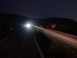 Similarly, cars and trucks light the way along the western side of Afton Mountain, in Augusta County.