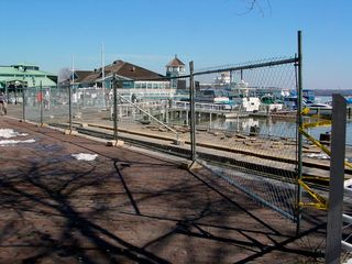When I first got over to the waterfront, my first reaction was "Oh, no!" I had not expected for the waterfront docks to be under renovation on the shoot date (March 8, 2003), and I was afraid that all I would be able to see would be renovation...
