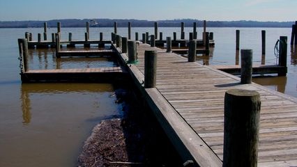 The docks themselves are wooden, and look somewhat aged, and are speckled with bird poop, so watch your step.