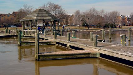 One nice feature is the presence of wooden gazebos along some of the docks, allowing one an opportunity to stop and ponder...