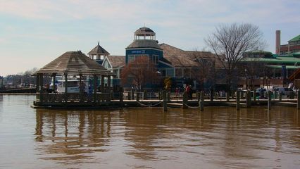 Beyond another of these gazebos are some of the restaurants at the waterfront, most notably Chart House.