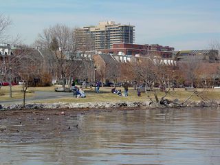 Further along the Potomac's banks, people can be found enjoying the absolutely wonderful day...