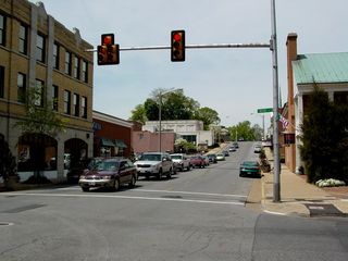 The center of downtown Waynesboro is the corner of Main Street and Wayne Avenue.