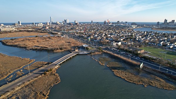 View of Atlantic City, New Jersey from the ACUA Wastewater Treatment Plant.