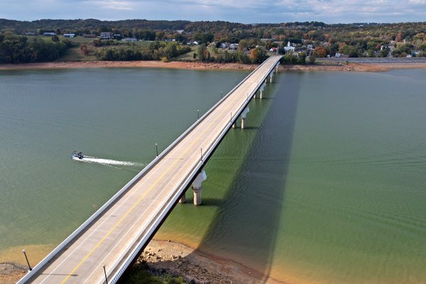 The Dr. James D. Hoskins and H.B. Jarnagin Bridge, which carries State Route 92 across Douglas Lake in Dandridge, Tennessee.