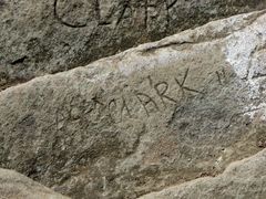 Carvings left by other hikers over the years