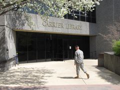 Main entrance to Carrier Library.