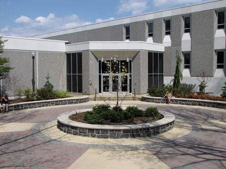 Main entrance to Miller Hall, constructed in the 1970s and renovated in the mid 2000s.