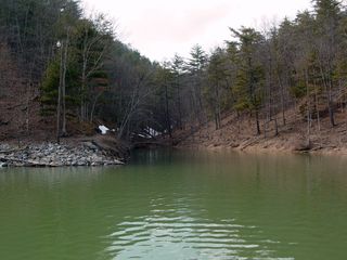 To the left of the docks is this small cove...