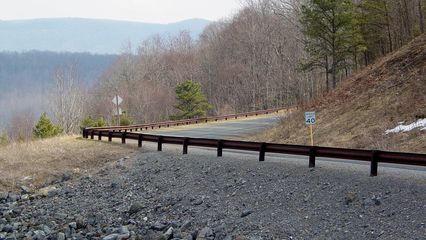 And after the photo set, off we go down the access road.