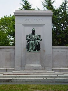 South of the statue of Dante is a memorial to our fifteenth president, James Buchanan, with the statue of Buchanan flanked by classical figures.