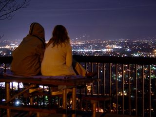 While I was photographing in the park, a couple came and had a seat on the picnic bench on the observation deck. The couple sat completely motionless on the deck, enjoying the scenery below, as well as each other's company.