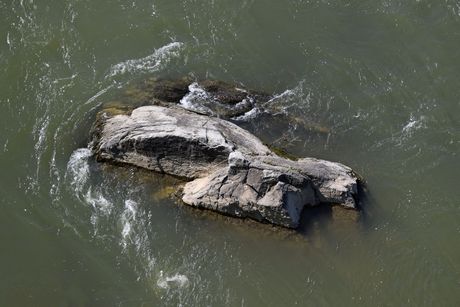 Rocks in the Potomac River near Harpers Ferry. Viewed from the US 340 bridge.