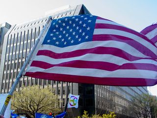 Seeing a full, traditional American flag was a rarity today, as the flag took on many forms as an expression of various ideas. But simply put, we all support America, and fly its flag proudly.