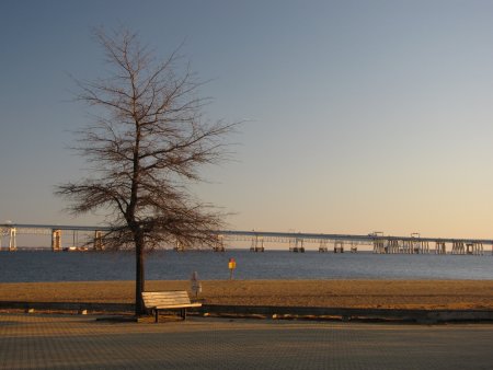 Sandy Point State Park, viewed from the paved area in late afternoon