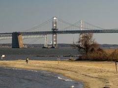 East Beach. The Bay Bridge is visible in the distance.