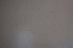 Graffiti in the southeast bedroom on the second floor