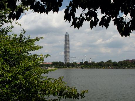 View from the southwest, across the Tidal Basin.