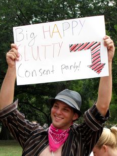 "Big happy slutty consent party"