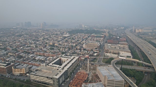 Baltimore skyline and Interstate 95 viaduct