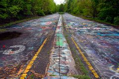 Graffiti Highway in Centralia, Pennsylvania, near the northern end of the road, facing approximately north.