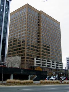 This is Rosslyn Center, which is the building that contains the entrance to the Rosslyn Metro station.