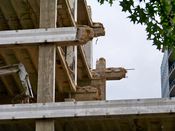 September 27, 2008: Stubs of reinforced concrete beams, having been truncated during earlier demolition.