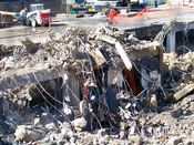 October 13, 2008: Remains of an underground parking garage west of where the main building once stood.