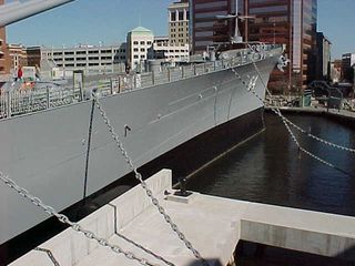 The height of the main deck from the waterline is evident here, in this photograph from the gangplank.